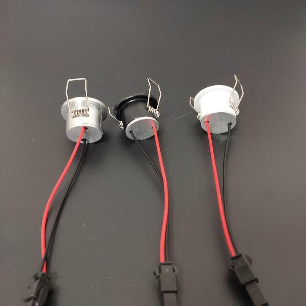 Dimmable LED mini AC/DC 12V Downlight 3000K 4000K 6000K Spot Light 1W for Ceiling Recessed Lamp Black Silver White