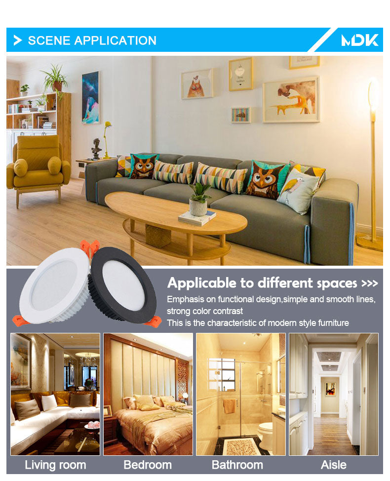 LED Downlight 12W 15W 18W 9W AC220V 5W 7W 110V Recessed Spot Thick 10Pcs Aluminum Lighting Bedroom Kitchen Indoor Down Lamp