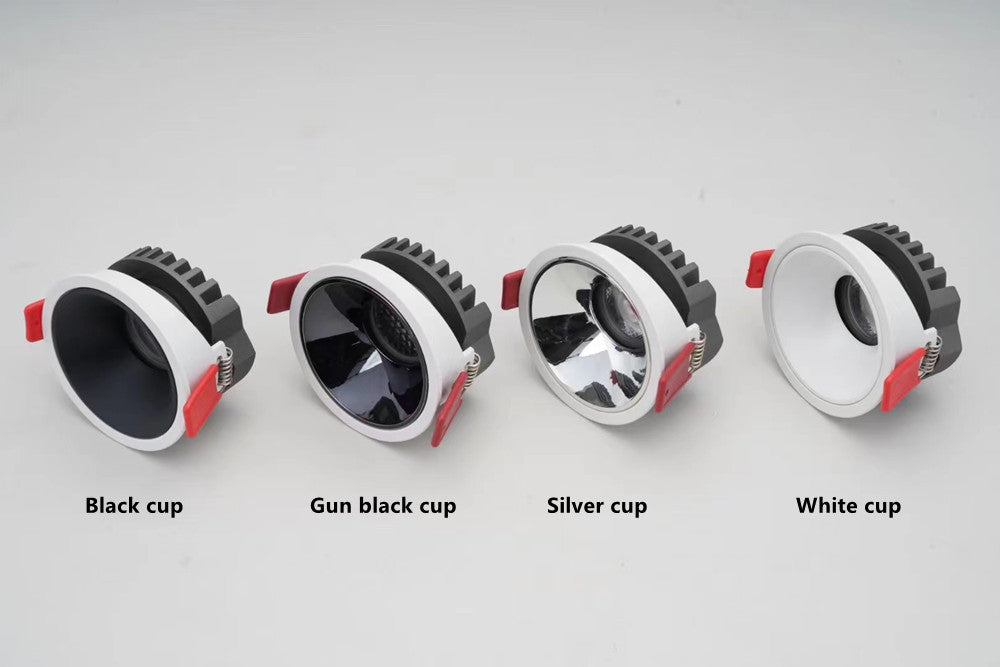 Dimmable LED COB Spotlight 24° 7W 9W 12W Recessed Downlight AC85-265V Ceiling Lamp White Black For Indoor Lighting