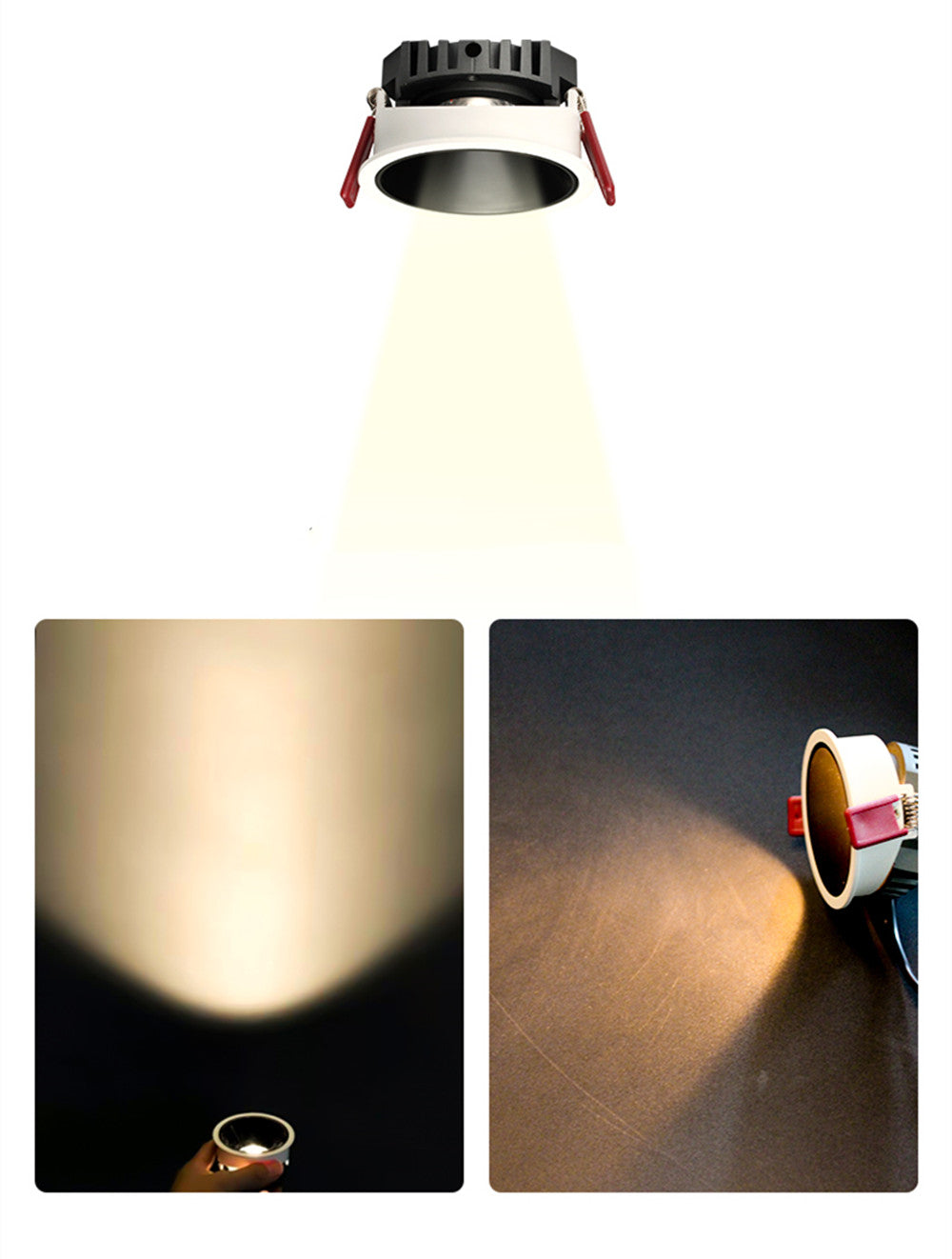 Dimmable LED COB Spotlight 24° 7W 9W 12W Recessed Downlight AC85-265V Ceiling Lamp White Black For Indoor Lighting