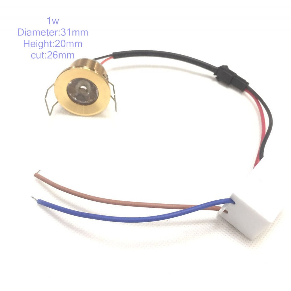 Spot Ceiling wall luminaria Hot Selling 1pcs/lot Gold Led Ceiling Lamp Cabinet Downlight 1w Diameter 31mm Ac230v Gold F