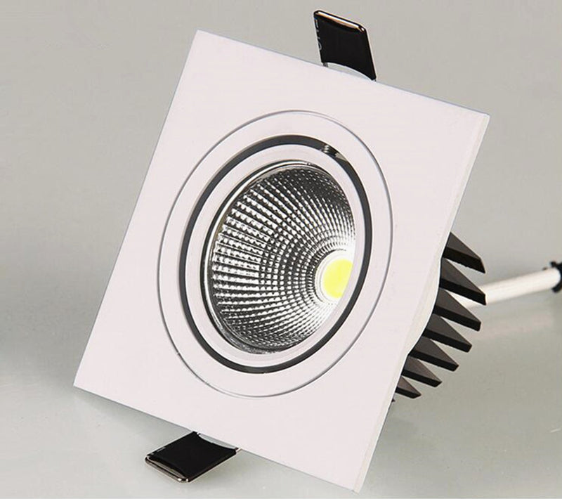 Square Dimmable Recessed COB LED Downlights 5W 7W 9W 12W LED Ceiling Spot Lights AC85~265V LED Ceiling lamps Indoor Lighting