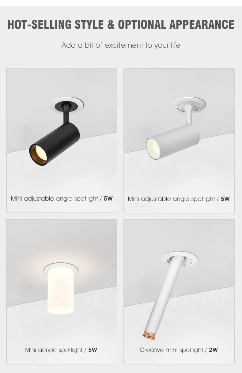 SCON LED Downlight 220V Creative adjustable angle Recessed in Ceiling Downlight Light Recessed Downlight Warm white Lamp 2W 5W