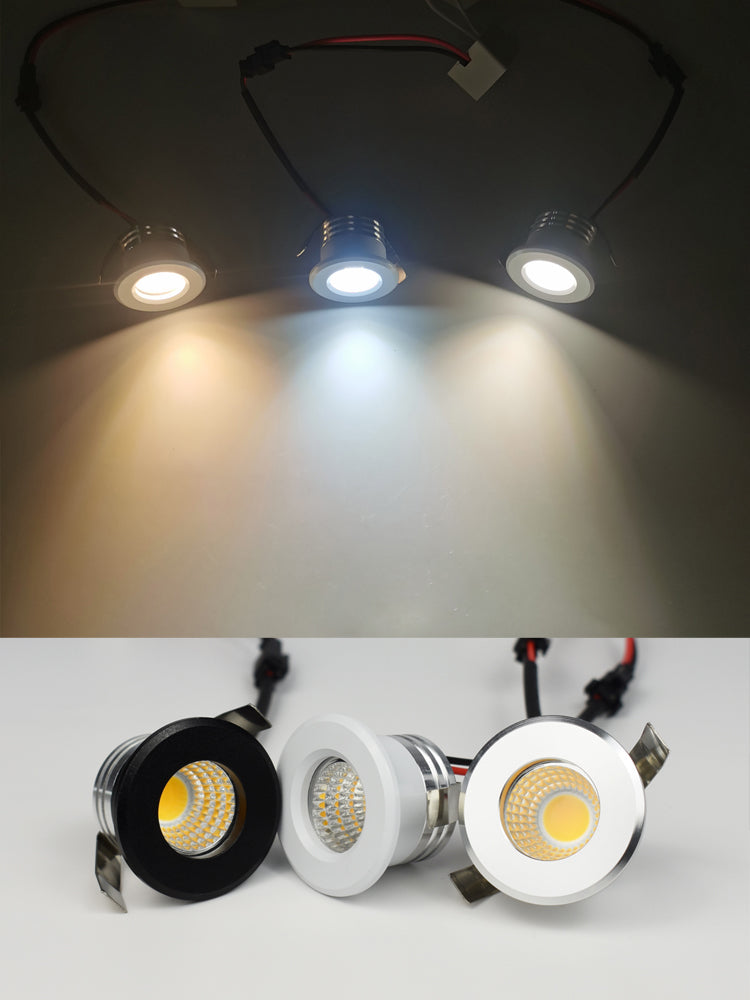 Mini LED Spot Downlights COB 3W Light for Ceiling Cabinet AC12V Chowcase Loft Decorations Cut Out 29-30mm Natural White
