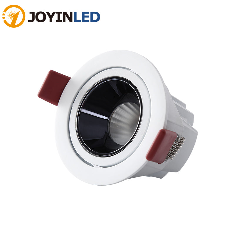 Dimmable Round Angle Adjustable Anti Glare Recessed LED Downlight 7W 12W 15W 20W 85-265V COB Ceiling Living Room Indoor Lighting