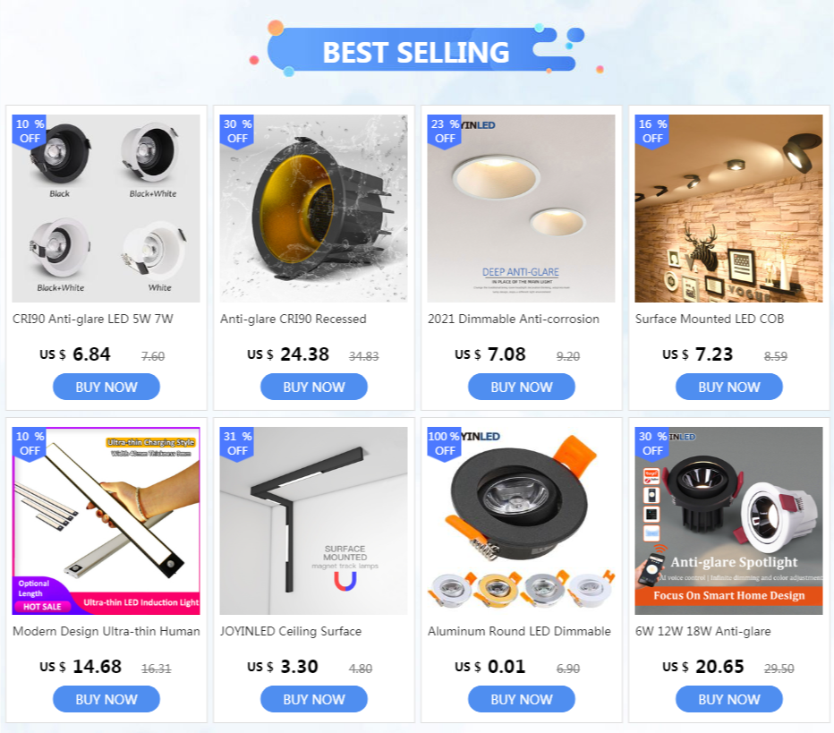 Dimmable Round Angle Adjustable Anti Glare Recessed LED Downlight 7W 12W 15W 20W 85-265V COB Ceiling Living Room Indoor Lighting