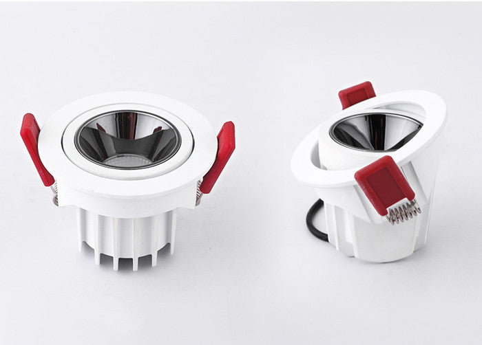 Dimmable Round Angle Adjustable Anti Glare Recessed LED Downlight 7W 12W 15W 20W 85-265V COB Ceiling Living Room Indoor Lighting