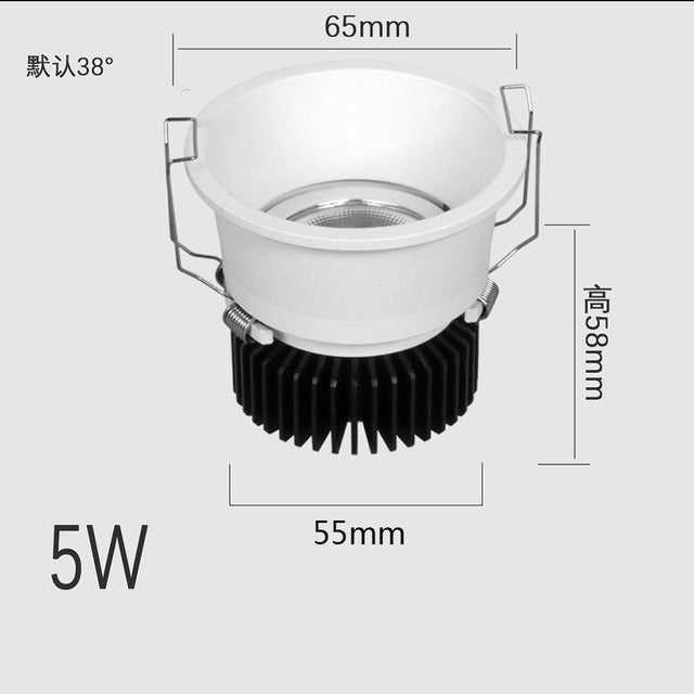 Anti-glare Recessed Ceiling Downlight lamp 5W 7W 9W 15W 20W LED Spot Lights Ceiling Fixtures Lighting For Bedroom Living Room