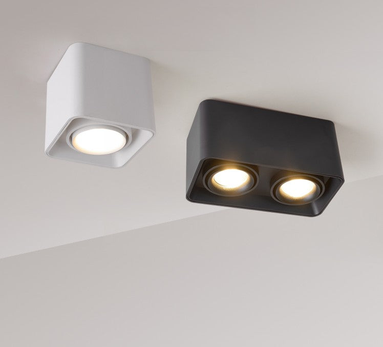 Square COB LED dimmable Downlights 10W 15W 20W 30W Surface Mounted LED Ceiling Lamps Spot Light LED Downlights AC85V-265V