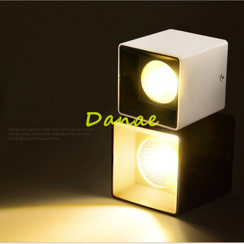 High Power 10W 12W 15W COB LED Downlights Square Surface Mounted LED Spotlight Dimmable 110V 220V Warm Cool White Free Shipping