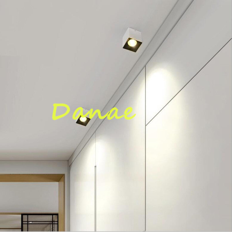 High Power 10W 12W 15W COB LED Downlights Square Surface Mounted LED Spotlight Dimmable 110V 220V Warm Cool White Free Shipping