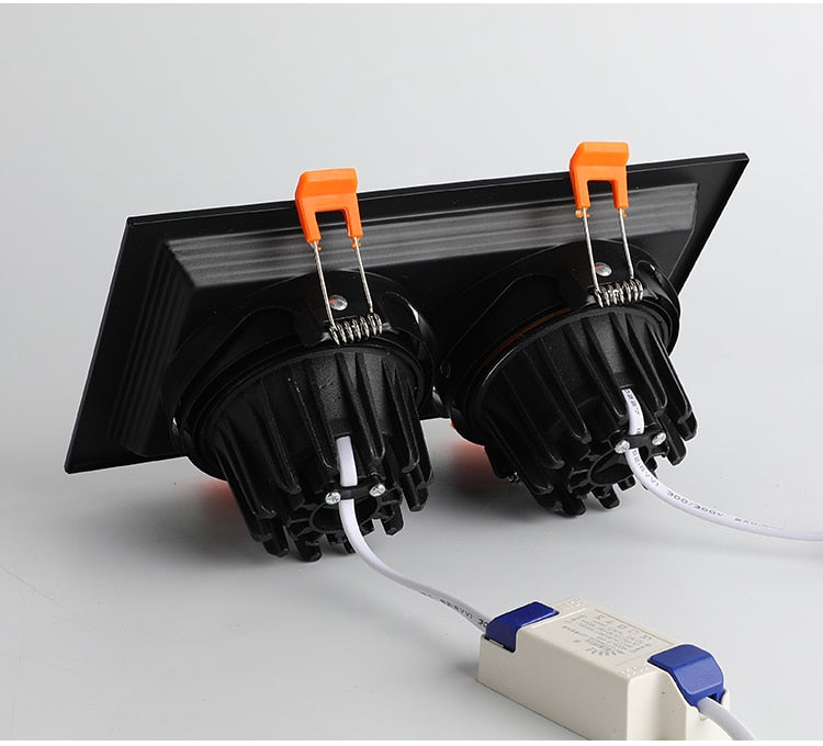 Super Bright Square Dimmable COB LED Recessed Downlight 10W/20W 3000K/4000K/6000K Ceiling Spot Lamp AC110 220V Home Decor