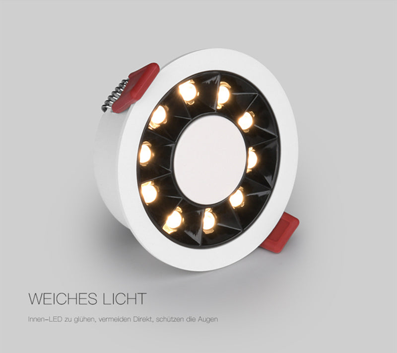 QIUBOSS Modern LED Grille Light AC220V Recessed Led Downlight Dimmable Household Spotlight 30W Embedded Lighting Lamp for Indoor