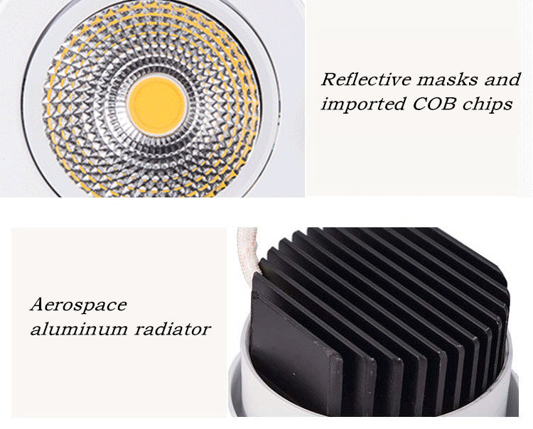 Dimmable Led downlight light COB Ceiling Spot Light 3w 5w 7w 9w 12w 15w 85-265V ceiling recessed Lights Indoor Lighting