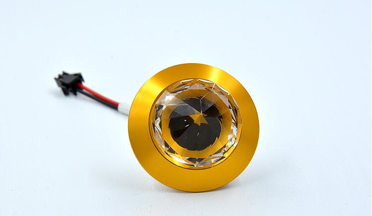 Crystal Mini LED Spot Light Cabinet Lamps AC85-265V 1W LED Recessed Ceiling LED Down Light Aluminum Indoor Light