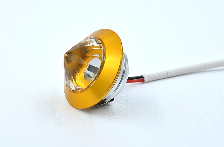 Crystal Mini LED Spot Light Cabinet Lamps AC85-265V 1W LED Recessed Ceiling LED Down Light Aluminum Indoor Light