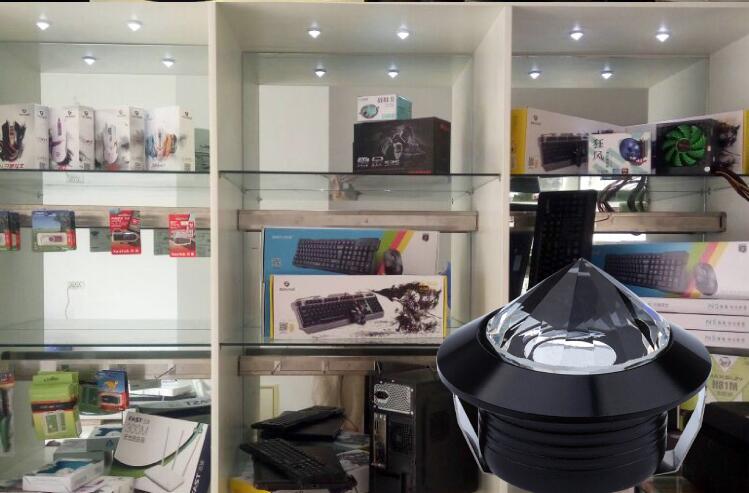 Crystal Mini LED Spot Light Cabinet Lamps AC85-265V 1W LED Recessed Ceiling LED Down Light Aluminum Indoor Light