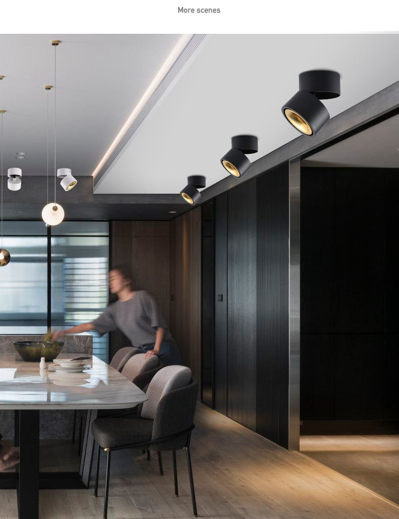 BRGT LED Spot Lights Surface Mounted Ceiling Lamp 5W7W12W Downlight Foco Foldable Track Light For Kitchen Store Indoor Lighting