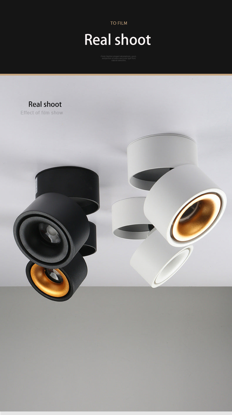 BRGT LED Spot Lights Surface Mounted Ceiling Lamp 5W7W12W Downlight Foco Foldable Track Light For Kitchen Store Indoor Lighting