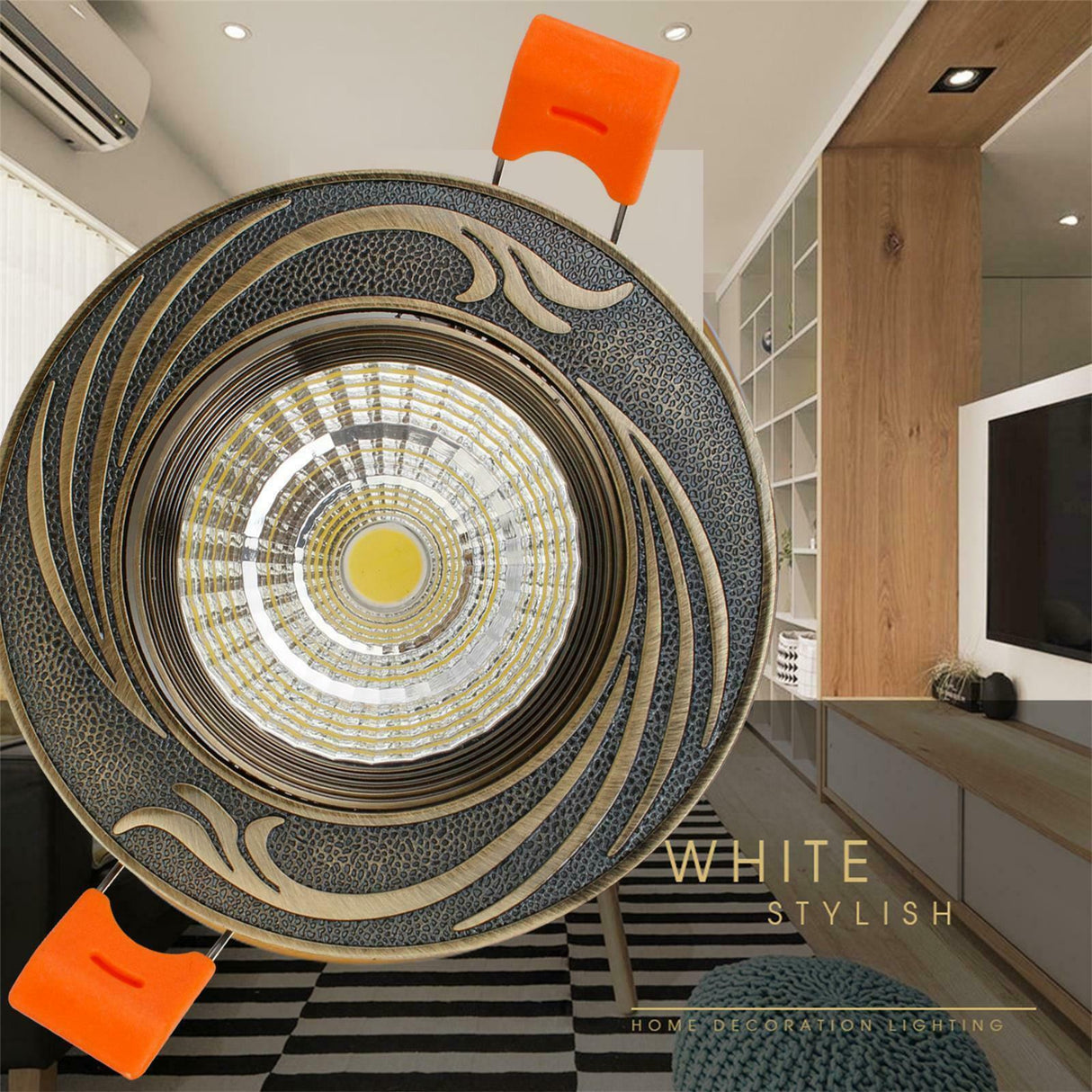 Dimmable LED Recessed 5W Antique Style Ceiling Light Fixture Downlight Lamp + Driver Spotlight Lighting For Home Office Decor