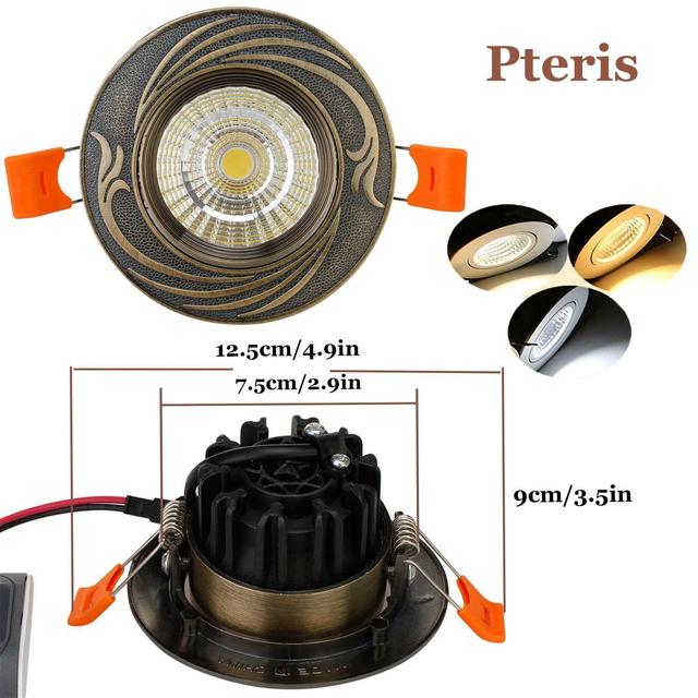 Dimmable LED Recessed 5W Antique Style Ceiling Light Fixture Downlight Lamp + Driver Spotlight Lighting For Home Office Decor