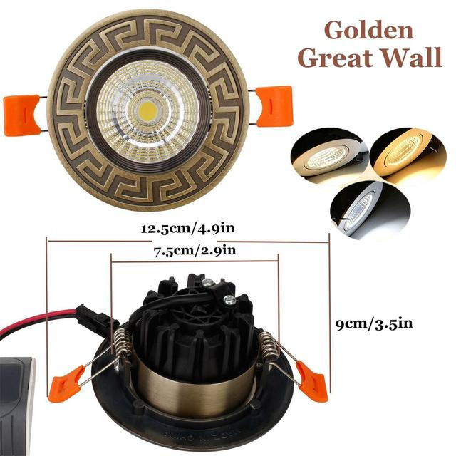 Dimmable LED Recessed 5W Antique Style Ceiling Light Fixture Downlight Lamp + Driver Spotlight Lighting For Home Office Decor