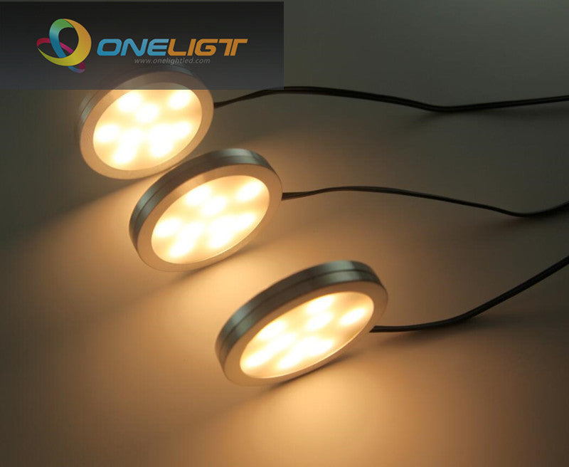 Dimmable LED Under Cabinet Lights 3x2W Downlights Spotlight With RF Remote Controller Adapter Kitchen Wardrobe Room Lighting