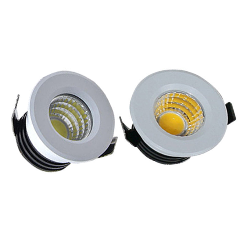 Mini LED Downlight COB 3W Cut Hole 30mm Black White Silver Body AC12V 110V 220V Dust-proof Anti-fog LED Spot Downlights