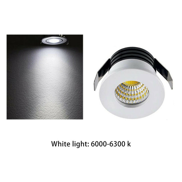 Mini LED Downlight COB 3W Cut Hole 30mm Black White Silver Body AC12V 110V 220V Dust-proof Anti-fog LED Spot Downlights