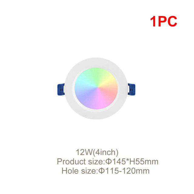 Tuya Zigbee 3.0 Smart LED Downlight 10W/12W RGBCW 3.5/4 Inch Round Ceiling Lamp Indoor Spot Lighting Work With Alexa Google Home