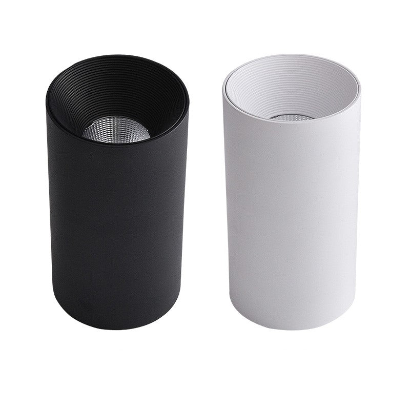 Surface Mounted LED COB Downlight Cylindrical Reflector 7W 10W 12W AC85-265V LED Ceiling Light Lamp LED Spotlight Black White