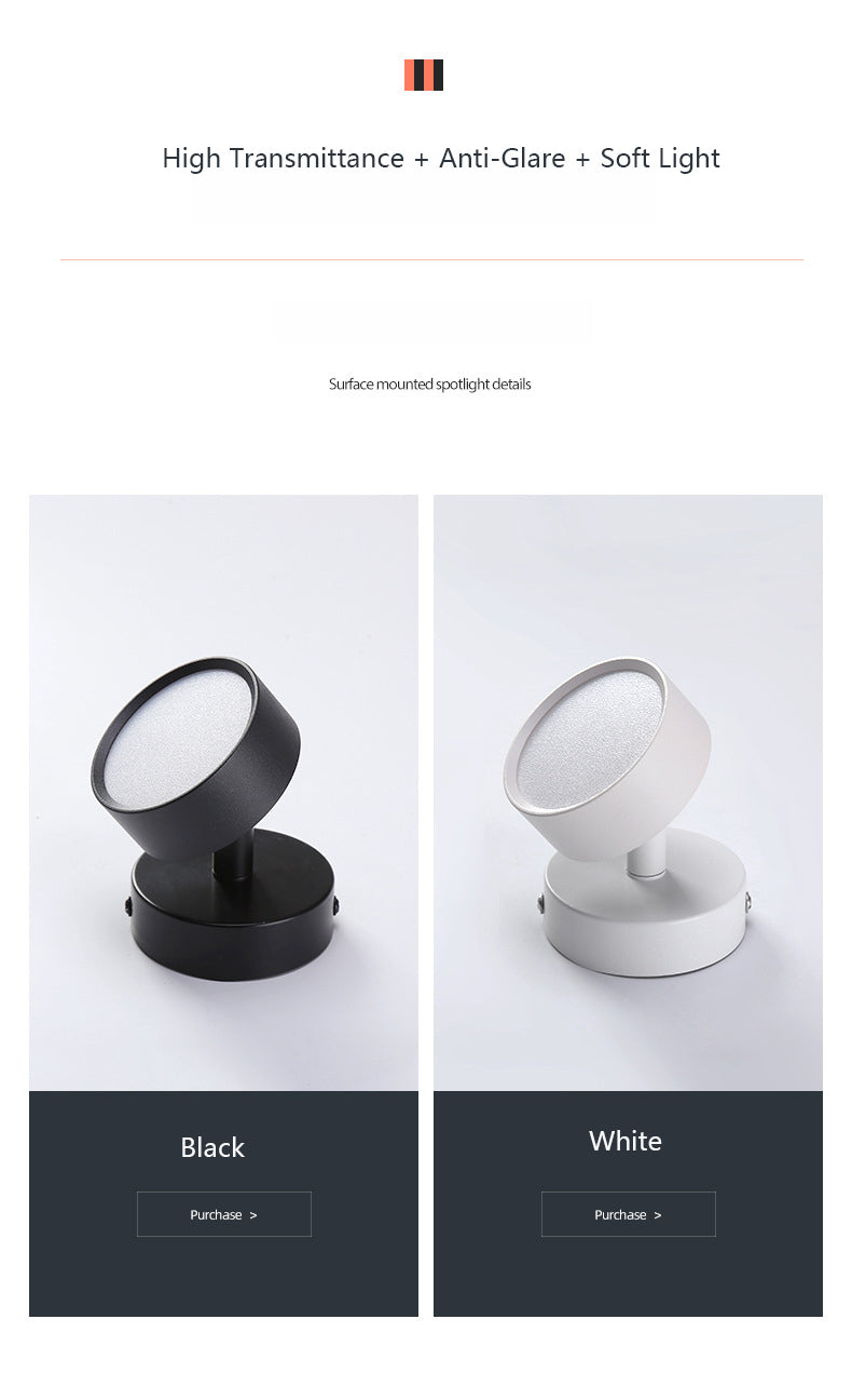 Opbouw LED Downlight Anti-dazzle Spotlight Household Adjustable Angle Folding Commercial Study Bedroom Ceiling Lamp Spotlight