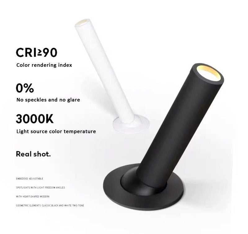 QIUBOSS Dimmable LED Spotlights AC220V Led Recessed Downlight Long Cylinder Ceiling lamp 7W Background Lighting Light for Indoor