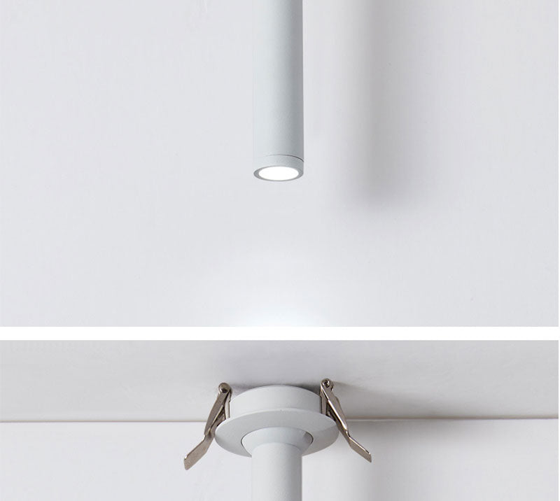 QIUBOSS Dimmable LED Spotlights AC220V Led Recessed Downlight Long Cylinder Ceiling lamp 7W Background Lighting Light for Indoor