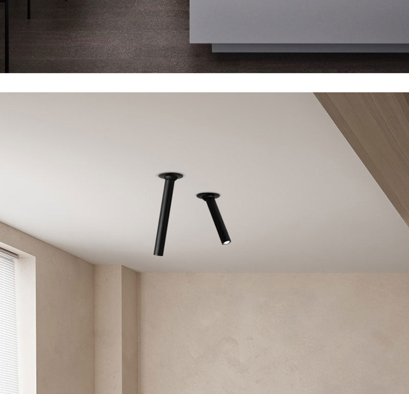 QIUBOSS Dimmable LED Spotlights AC220V Led Recessed Downlight Long Cylinder Ceiling lamp 7W Background Lighting Light for Indoor