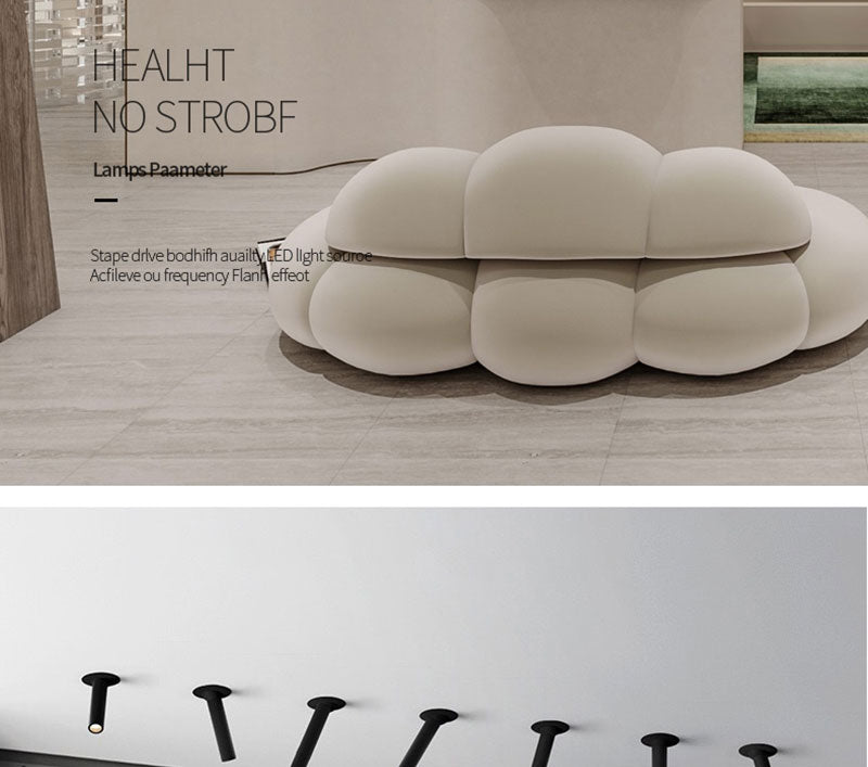 QIUBOSS Dimmable LED Spotlights AC220V Led Recessed Downlight Long Cylinder Ceiling lamp 7W Background Lighting Light for Indoor