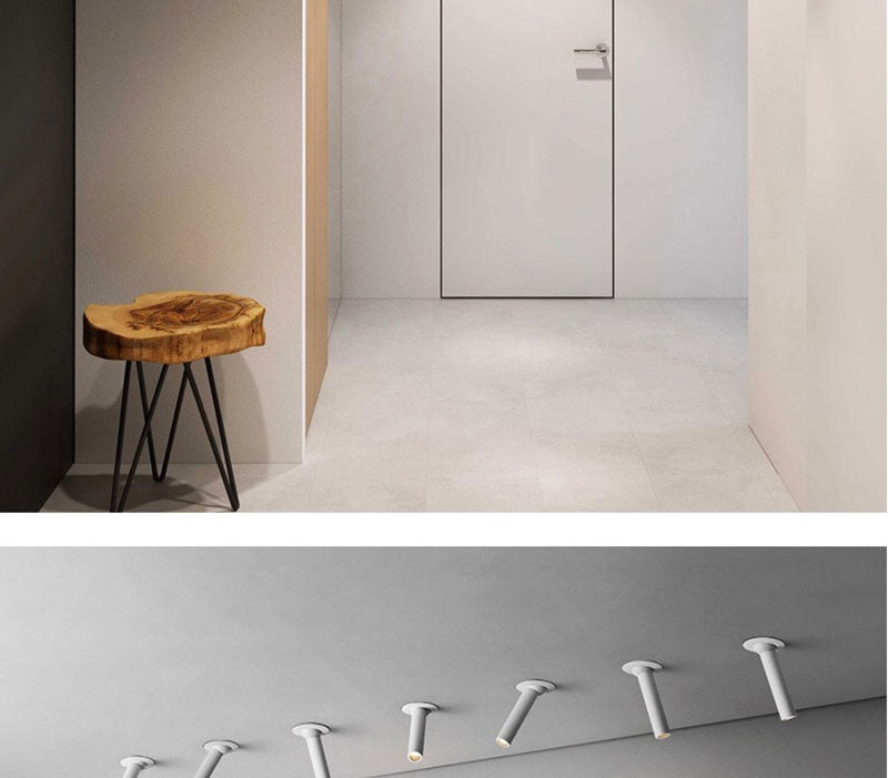 QIUBOSS Dimmable LED Spotlights AC220V Led Recessed Downlight Long Cylinder Ceiling lamp 7W Background Lighting Light for Indoor