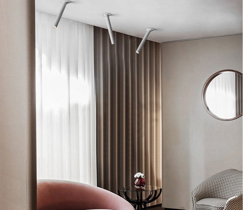 QIUBOSS Dimmable LED Spotlights AC220V Led Recessed Downlight Long Cylinder Ceiling lamp 7W Background Lighting Light for Indoor