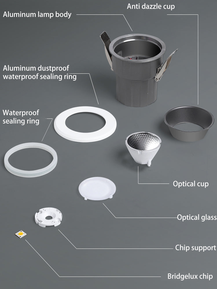 BRGT IP65 LED Spotlights Waterproof Downlight 5W9W12W Aluminum Ceiling Lamp Foco For Outdoor Kitchen Bathroom Indoor Lighting