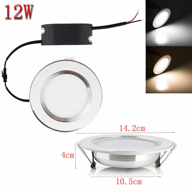 LED Recessed Ceiling Light Fixture Downlight Lamp + Driver Spotlight 6W 8W 10W 12W 15W 18W Lighting For Home Office Decoration