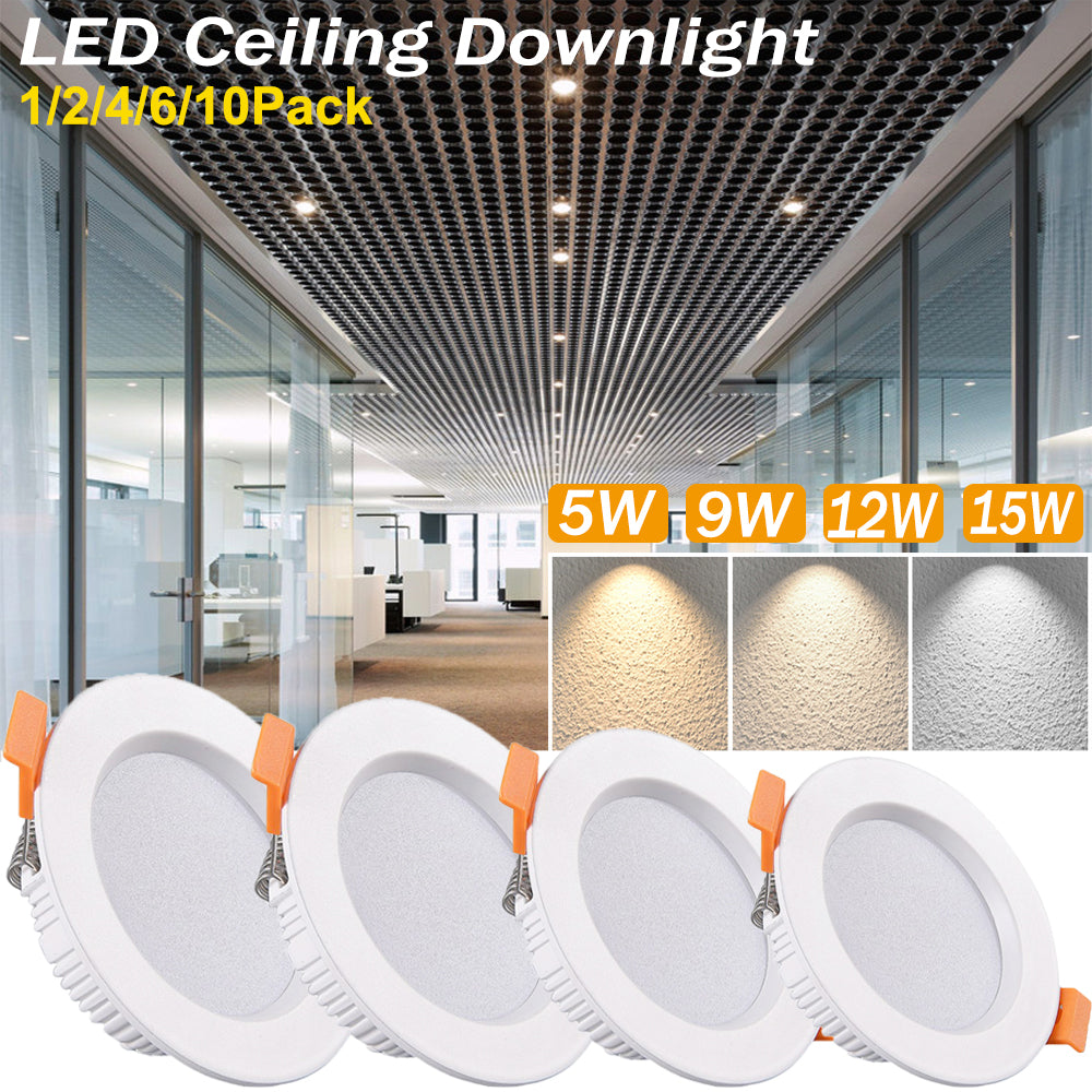 AC85-265V 5W 9W 12W 15W LED Recessed LED Downlight Round LED Ceiling Spot light Bedroom Indoor Lighting Bathroom Illuminate D30