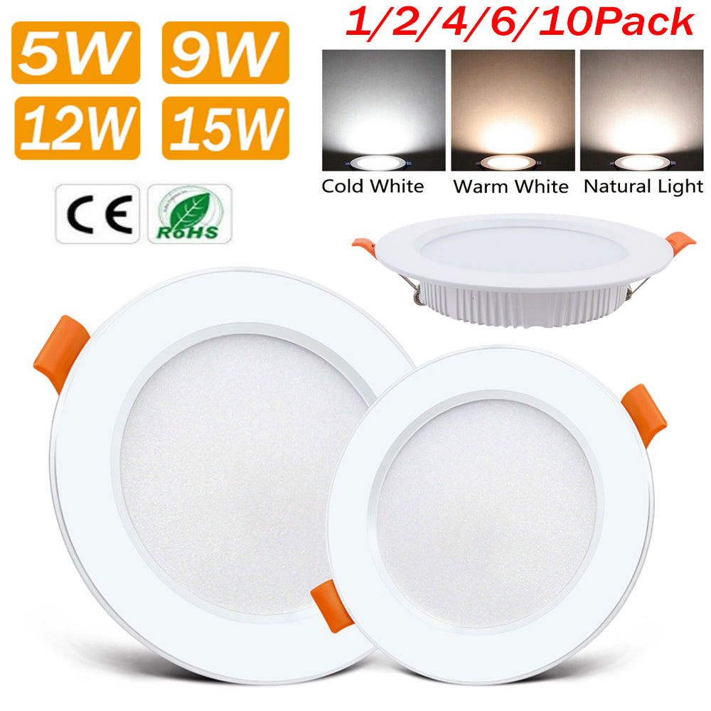 AC85-265V 5W 9W 12W 15W LED Recessed LED Downlight Round LED Ceiling Spot light Bedroom Indoor Lighting Bathroom Illuminate D30