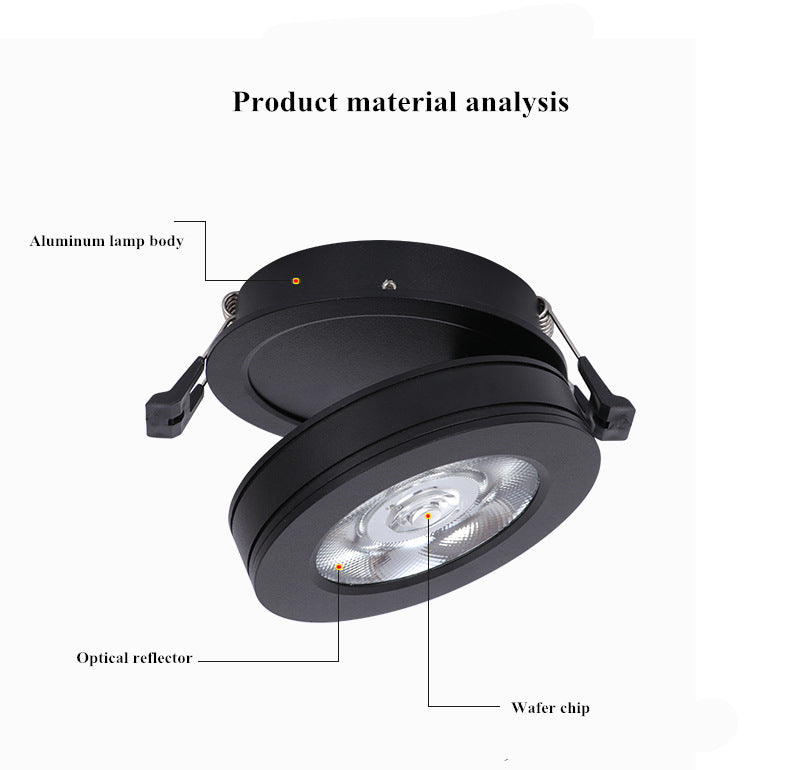 Mini LED Black White Downlight 5W 7W 10W 12W Spot Light ac85-265V Warm/Cold White LED Foldable Recessed Down Light Ceiling Lamp