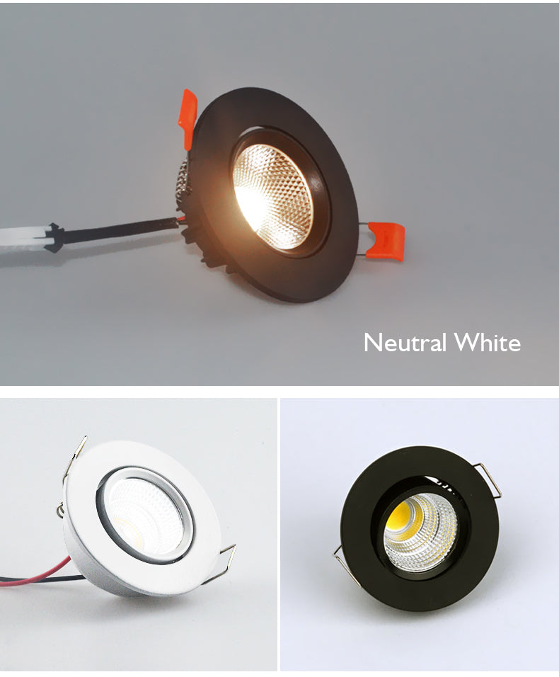 Dimmable LED Downlights AC90V-260V 5W 7W 9W 12W 15W 18W 24W COB Chip Recessed Ceiling Lamps Spot Lights For Home illumination