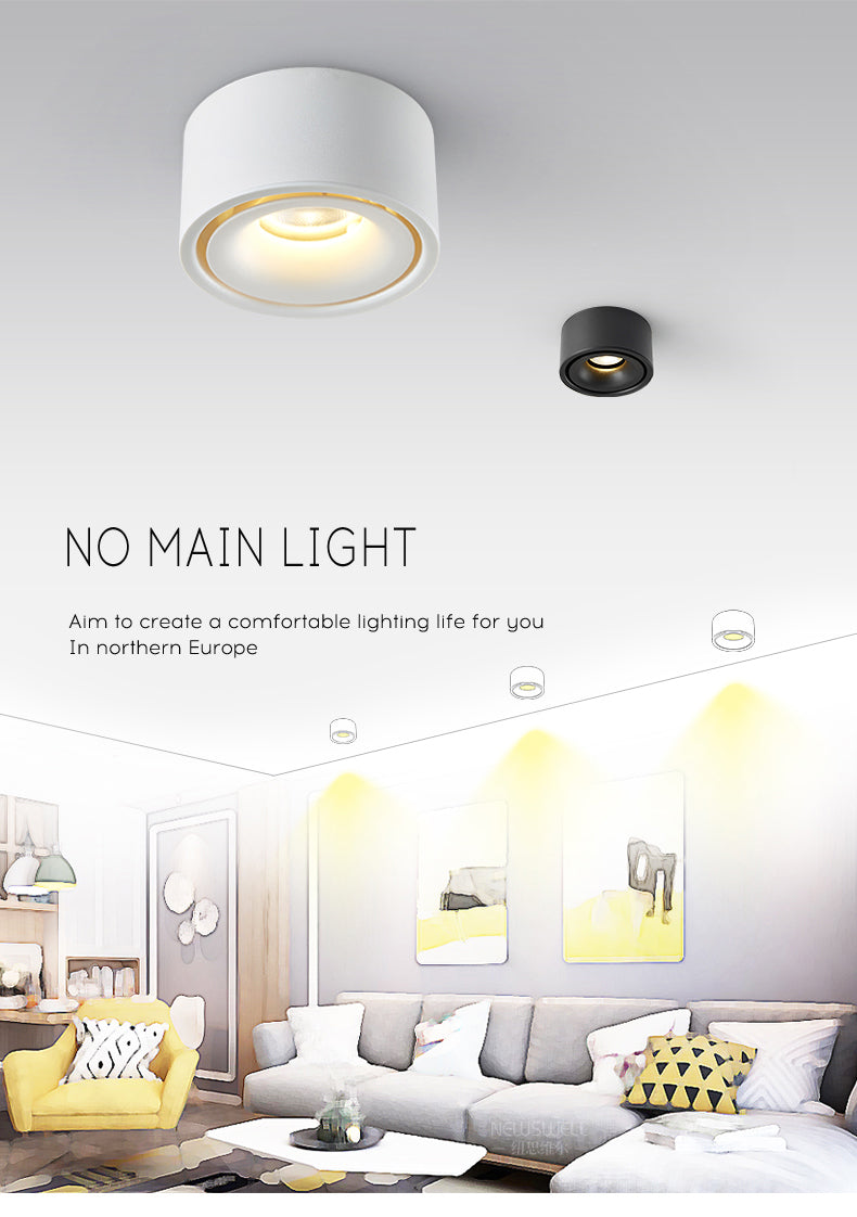 Led Downlight 220v Foldable Spot Light 10W 15W Surface Mounted LED Ceiling Spots Lamp For Home Bathroom Kitchen Indoor Lighting