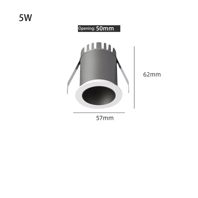 BRGT Led Mini Spot Lights Small Downlight Embedded Focos 2W 5W 7W Starlight Ceiling Lamp For Cabinet Display Wine Indoor Lighting