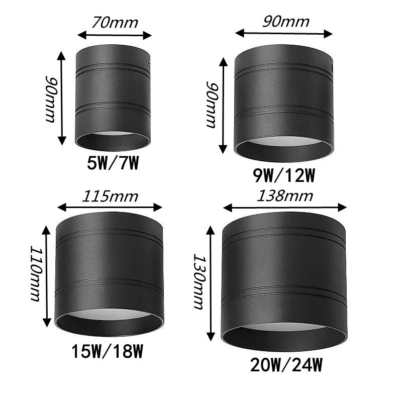 Dimmable LED Ceiling light down light 5W/7W/9W/12W/15W/18W/20W/24W No opening LED Spot light decoration Ceiling lamp