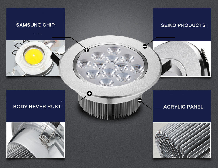 Led Downlights 9W 12W 15W 21W 110V 220V LED Ceiling dimmable 10PCS Downlight Lamps Led Ceiling Lamp Home Indoor Lighting