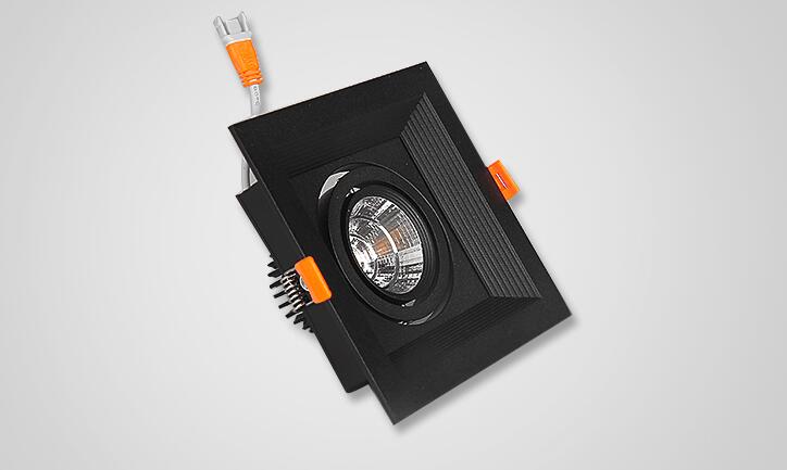 Black-square Dimmable Led COB Ceiling led downlight 10w 15w rotating 110/220V Warm / white surface mounted Indoor Lighting