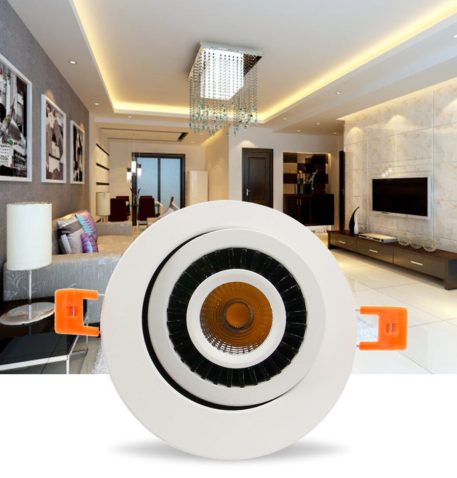 DBF 360 Degrees Rotatable LED COB Recessed Downlight Dimmable 5W 7W 9W Ceiling Spot Light AC110V/220V Bedroom TV Background